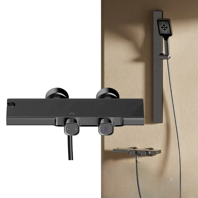 High Quality Wall Mounted 2 Function Brass Shower Hot and Cold Mixer Bathroom Piano Waist Spray Shower Set