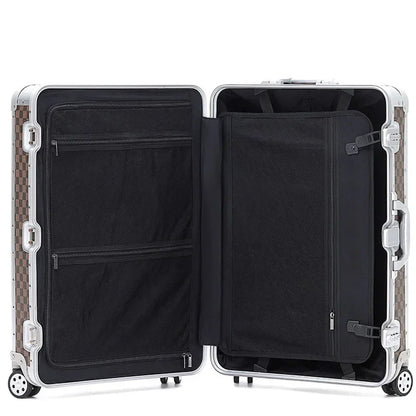 New Arrival Aluminum Spinner Suitcase Set with Pull Rod and Password Lock for Business Travel Carry on Suitcase Luggage