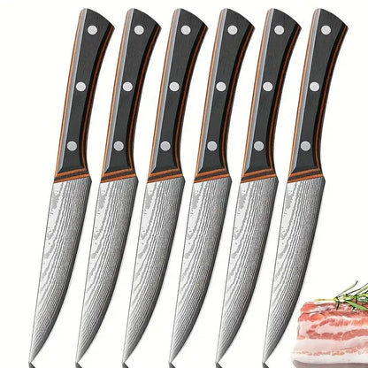 6 Pcs Custom Non-Stick Pattern Metal Blade Kitchen Slicer Knives Manufactory Company's Utility Fruit Knife