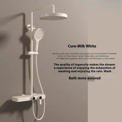 Cross-Border Household Toilet Large Waterfall Water Outlet ABS Chrome Soft Hot Cold Copper Brushed Gold Shower Suit Storage