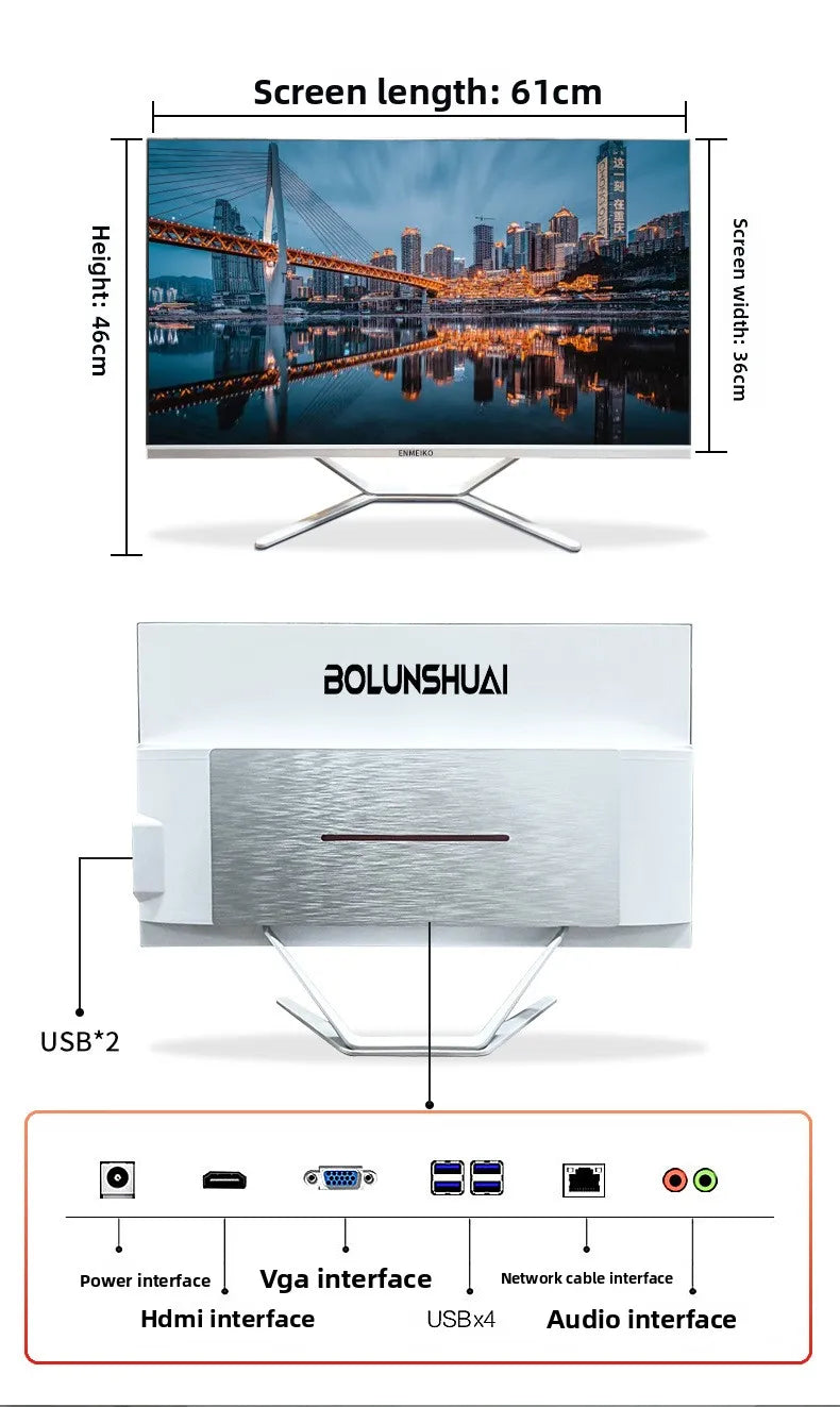 27-Inch New  Factory Direct Sales Brand All-In-One Desktop Computer for Business 16GB DDR4 Intel Commercial Office Education LCD