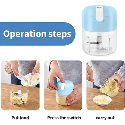 B97-0089 Fruit & Vegetable Tools USB Mini Meat Grinders Cordless USB Electric Onion Garlic Chopper Food Chopper Mincer