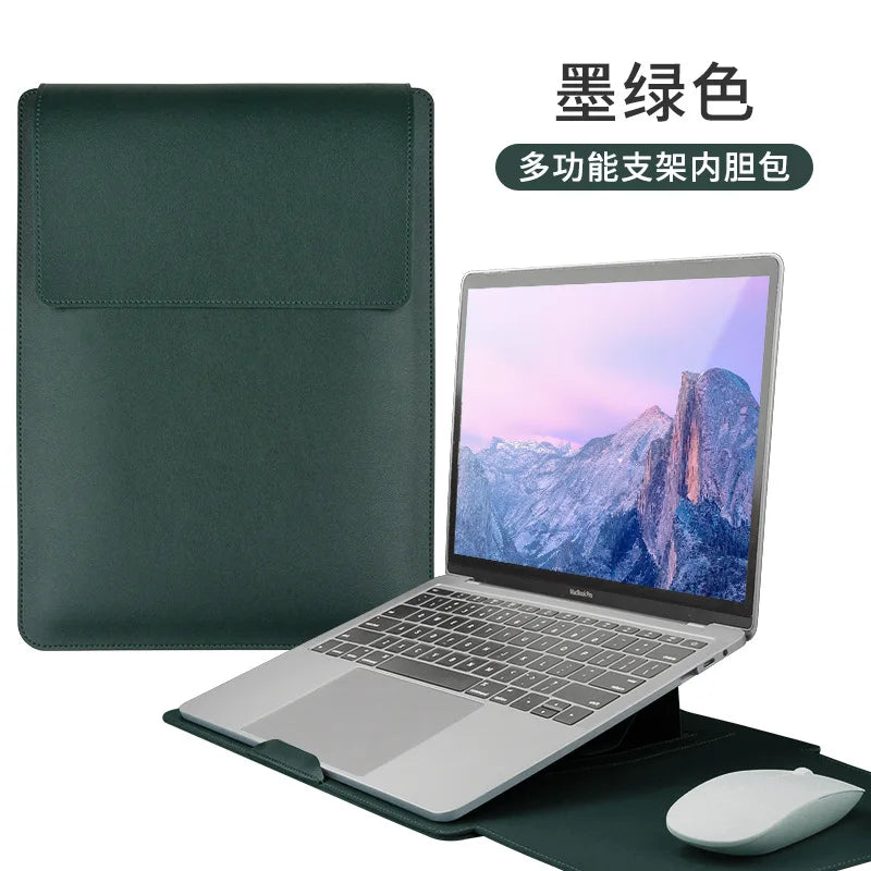 Factory Price 3 In1 Laptop Bag with Stand Mouse Pad for 11 12 13 14 15 16 Inches PU Leather Notebook Cover Laptop Sleeve Case