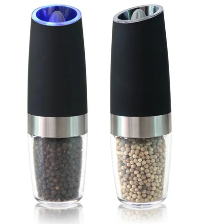 Electric Portable Gravity Salt and Pepper Grinder Set Mill with LED Light Automatic Pepper Grinder