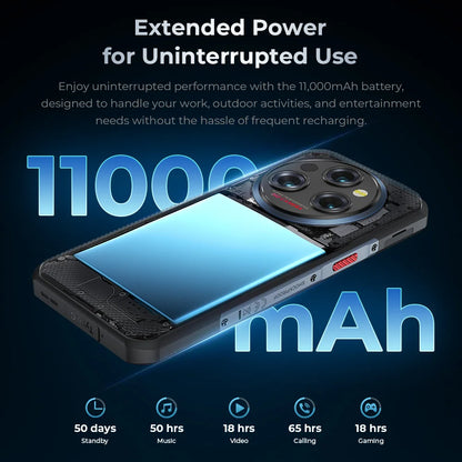 Hot Sale Oukitel Wp35S 4g Smartphone 11000mah 6.56 Inch Ips Display Helio G85 6gb+ 256gb Support Nfc 60Hz Octa Core Rugged Phone