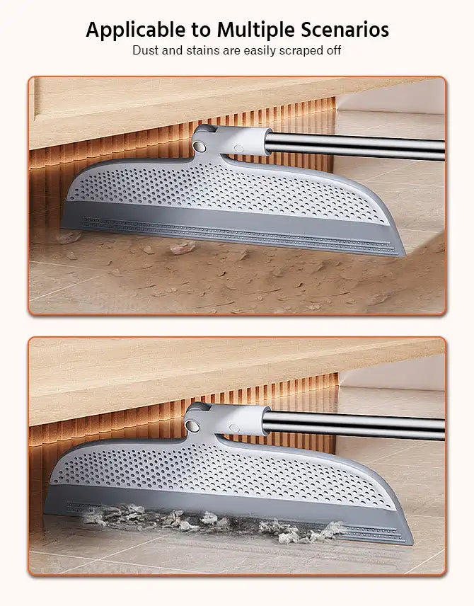 JOYBOS 50inch Magic Sweep Broom 2-in-1 Silicone Removable Broom Cleaning Dry Mop  Floor Cleaning Squeegee