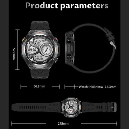 SENBONO GPS Smart Watch Men 1.45'' HD Screen Built-In GPS Altimeter Barometer Compass AI Voice Compatible with Android & iPhone