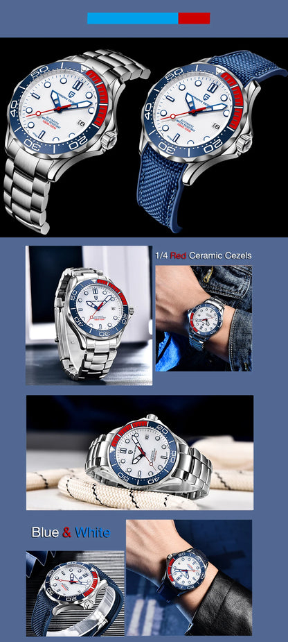 Pagani Design 2025 Automatic Watches for men mechanical wristwatch men Top Brand Luxury men watch 100m waterproof NH35 steel 007