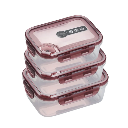 Factory Custom logo Microwaveable Crisper Set Airtight Meal Prep Bento Salad Box Plastic Food Storage Container with Snap Lock