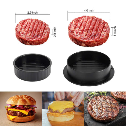 BBQ Grilling Tool 3-in-1 Non-Stick PP Beef Meat Veggie Mold Stuffed Slider Burger Press Hamburger Patty Maker