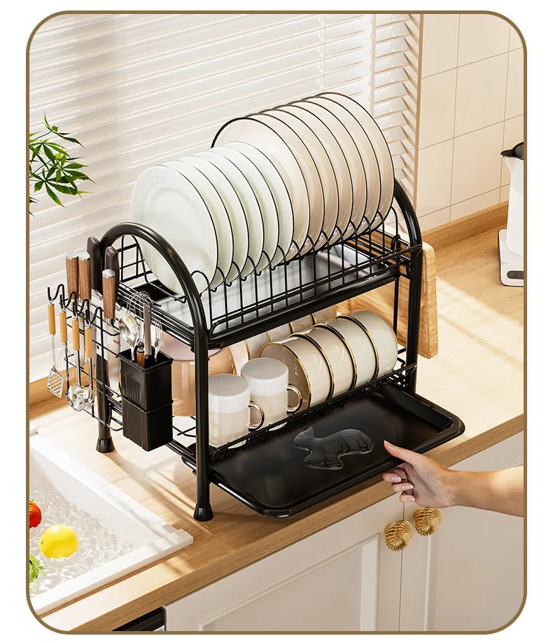 Multifunctional Kitchen Storage Rack Multi-Layer Bowl Chopsticks Drain Rack Plate Drying Bowl Rack Chopsticks Tube Boxed