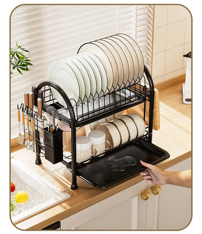 Multifunctional Kitchen Storage Rack Multi-Layer Bowl Chopsticks Drain Rack Plate Drying Bowl Rack Chopsticks Tube Boxed
