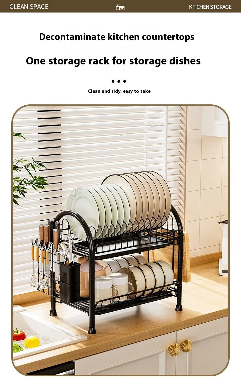 Multifunctional Kitchen Storage Rack Multi-Layer Bowl Chopsticks Drain Rack Plate Drying Bowl Rack Chopsticks Tube Boxed