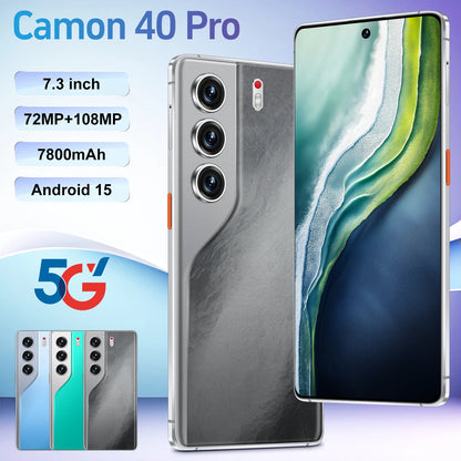 Camon 40 Pro 5G Smartphone Original Unlocked 7.3-Inch HD Display 90Hz Refresh Rate 4G/5G Dual Card Decacore Mobile Phone