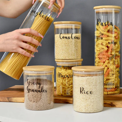 Airtight Glass Food Storage Jar with Bamboo Lid Eco Friendly Kitchen Container Tarro De Vidrio Hermético Pot En Verre Hermétique