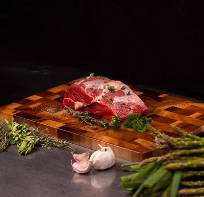 Custom Kitchen Wood Chopping Block Set-Acacia End Grain for Meat and Vegetables Butcher's Cutting Board for Kitchen Use