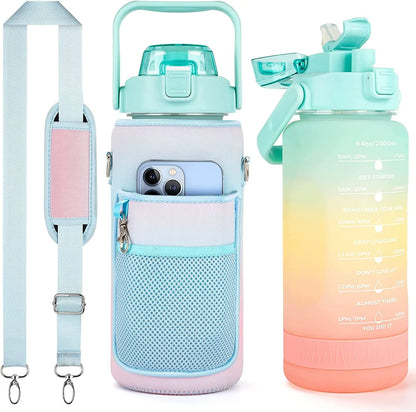 JZYZ School Fancy Bamboo 1 Gallon Carton Children Bpa Free Baby Kids Self Cleaning Clear Uv Water Bottle Kids With Sleeve
