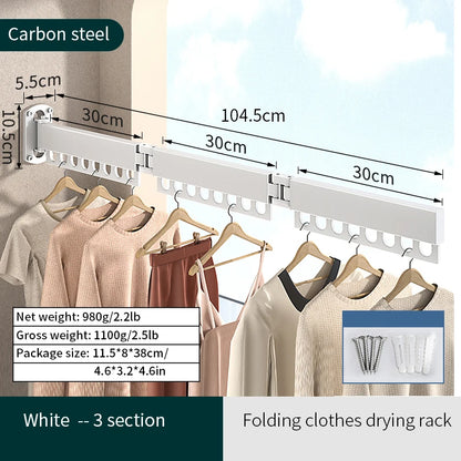 Laundry Retractable Drying Rack Folding Wall Mounted Clothes Hanger Rack