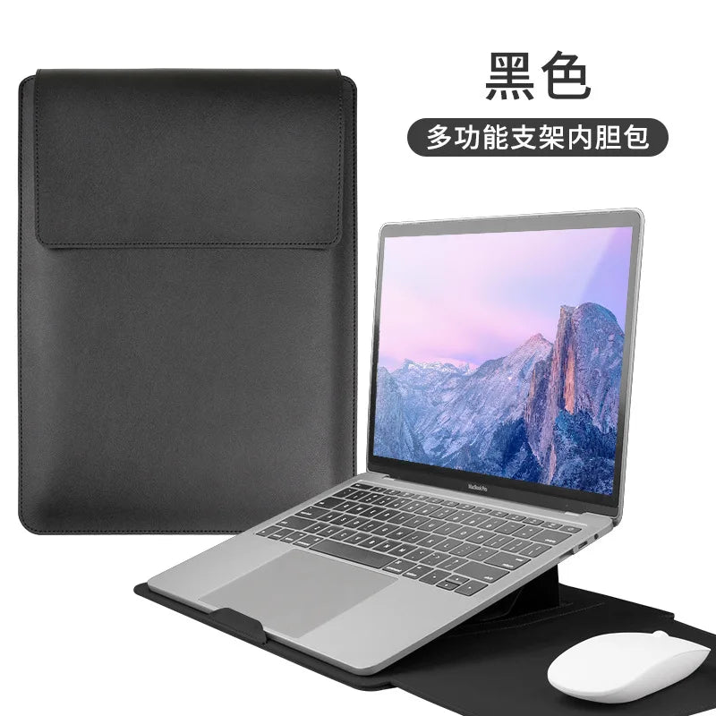 Factory Price 3 In1 Laptop Bag with Stand Mouse Pad for 11 12 13 14 15 16 Inches PU Leather Notebook Cover Laptop Sleeve Case