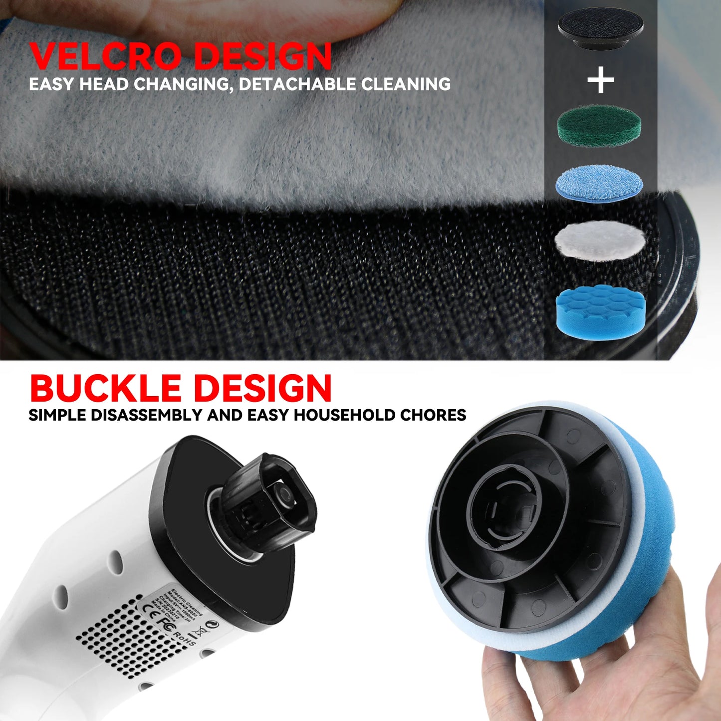 7 in 1 Electric Cleaning Turbo Scrub Brush Multifunctional Long Handle Cordless Spin Scrubber Cleaning Brush Bathroom