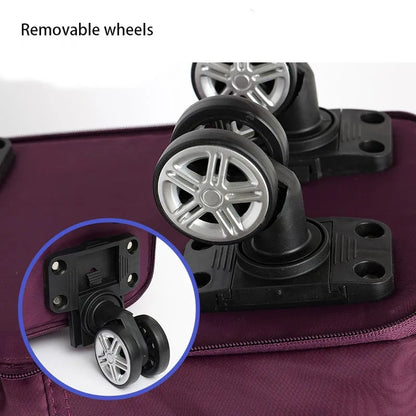 Large Expandable Waterproof Polyester Luggage Travel Bag Foldable Gym Sport Training Weekend Oxford Rolling Duffel Bag