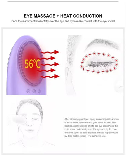 4-in-1 Waterproof Soft Silicone Electric Facial Cleansing Brush Multifunctional Face and Nose Cleaning Makeup Cleaner