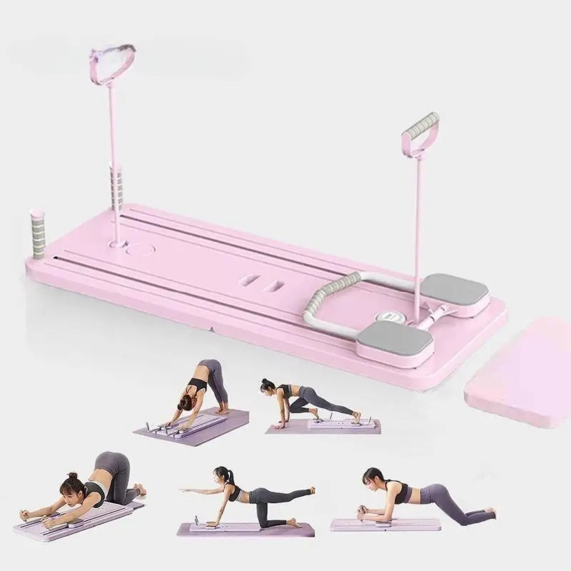 Multifunctional Commercial Home Portable Ab Set Fitness Roller Wheels Foldable Abdominal Core Trainer Reformer Pilates Board
