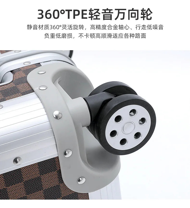 New Arrival Aluminum Spinner Suitcase Set with Pull Rod and Password Lock for Business Travel Carry on Suitcase Luggage