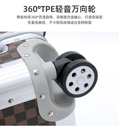 New Arrival Aluminum Spinner Suitcase Set with Pull Rod and Password Lock for Business Travel Carry on Suitcase Luggage
