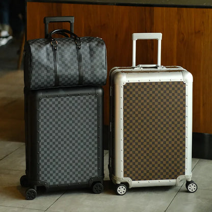 New Arrival Aluminum Spinner Suitcase Set with Pull Rod and Password Lock for Business Travel Carry on Suitcase Luggage