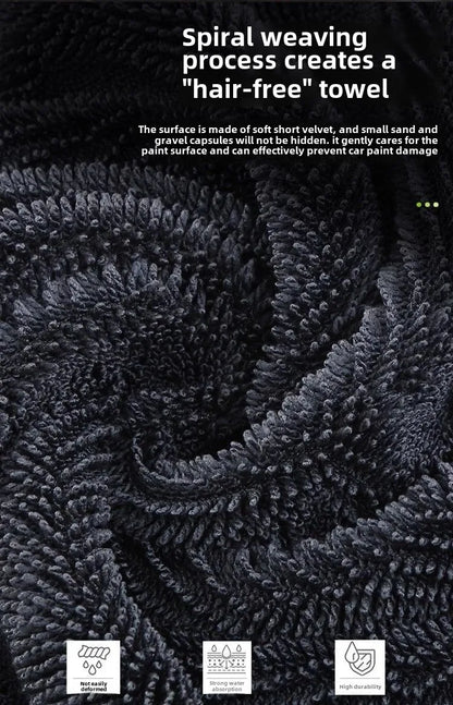 Microfiber Quick-Dry Car Wash Cloth Thick Braid Twisted Towel for Home Use Strongly Absorbent Lint Cleaning Wholesale