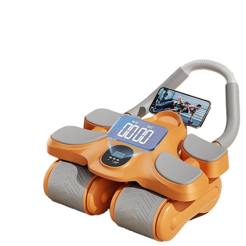 Automatic Rebound Abdominal Muscle Training Equipment Four-Wheel for Ab Roller Wheels for Home Gym Use for Men Women Thin Belly