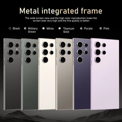 Smartphone Premium S24 ULTRA com 16GB de RAM e 1TB de armazenamento, ecrã HD, 5G LTE + CDMA, câmara traseira de 108MP, desbloqueio facial e Dual SIM.