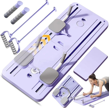 Multifunctional Commercial Home Portable Ab Set Fitness Roller Wheels Foldable Abdominal Core Trainer Reformer Pilates Board