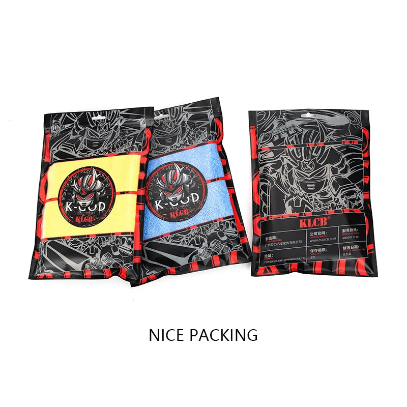 KLCB High-Low Coral Fleece Edgeless Car Wash Towel  Absorbent and Lint-Free Car Interior Cleaning