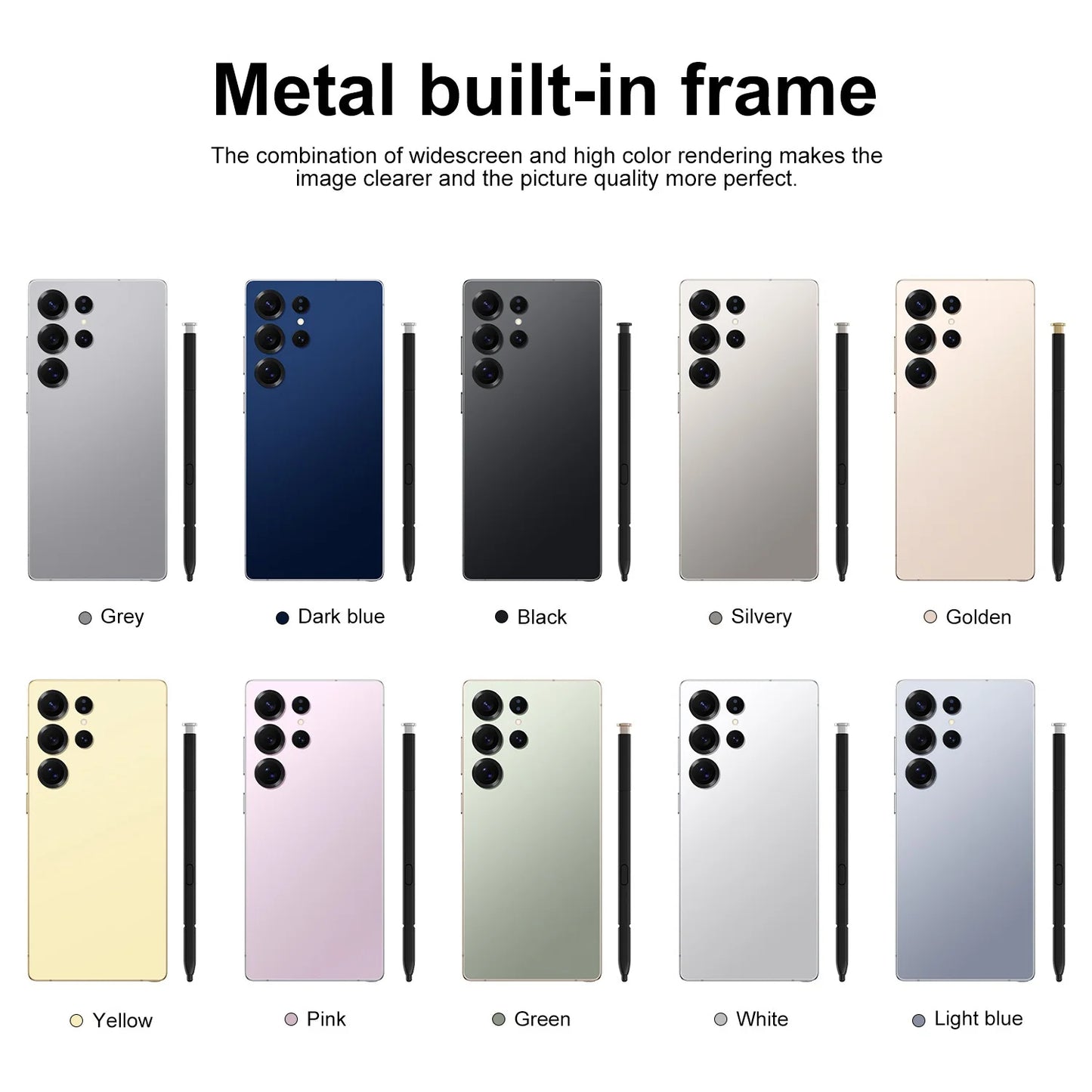 Factory Price S25 Ultra 16GB+1TB Android Big Screen phone  Dual SIM LTE Mobile Phone  Model S25 with Full HD Screen 108MP Camera