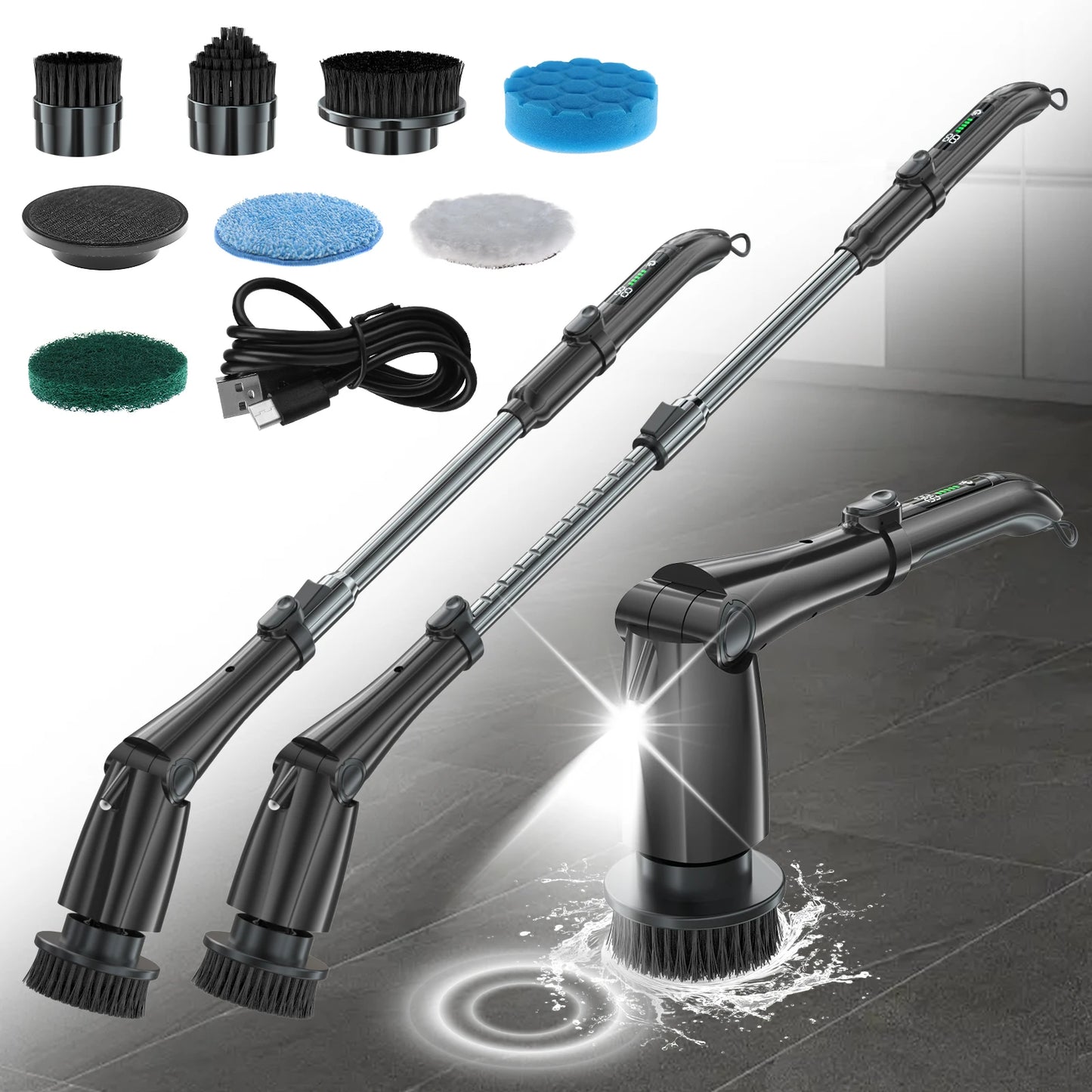 Kitchen Automatic Electric Cleaning Dishwashing Brush Power Scrubber Electric Spin Scrubber Electric Dish Scrubber for Bathroom