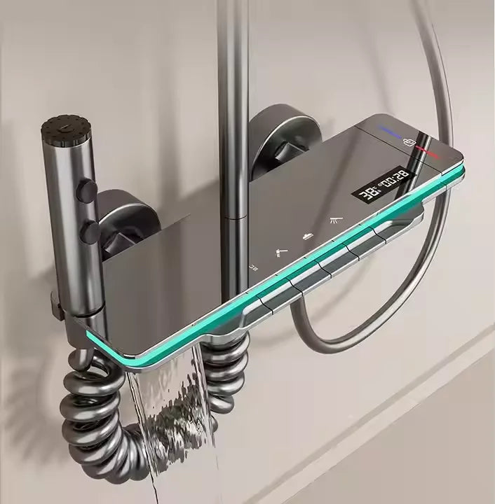 High Quality Smart Showers Bathroom Set Piano Key Digital Display 4 Functions Bath Shower Faucets Brass Ceramic Valve Hotels