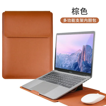 Factory Price 3 In1 Laptop Bag with Stand Mouse Pad for 11 12 13 14 15 16 Inches PU Leather Notebook Cover Laptop Sleeve Case