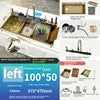 JLink Customized Brushed Gold 1000X500MM Large Modern Single Bowl Kitchen Multifunctional Faucet Stainless Steel Left Sink