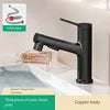 Modern All Copper Pull-Out Basin Faucet Hot Cold Single-Handle Design for Household Washbasin Bathroom Cabinet Toilet Wash Basin