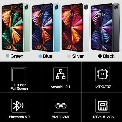 Tablet Android Pro11 de 10,1 polegadas, 12 GB + 512 GB, processador Deca Core, bateria de 8800 mAh, 5G, Dual SIM, GPS e chipset MTK para uso comercial e entretenimento. Venda por grosso diretamente da fábrica.