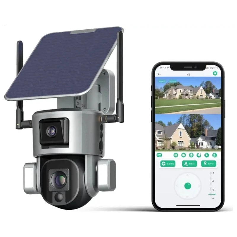 WZ-Y5 4G 4K Solar Powered Cctv Camera 4G 10x Zoom Network Sim Card Surveillance Home Security Floodlight Camera