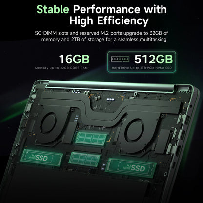 Laptop amd R7-6800H Computer 15.9 Inch 2.5K HD 32GB DDR5 512GB 1TB SSD Ordinateur Portable Gaming Laptop