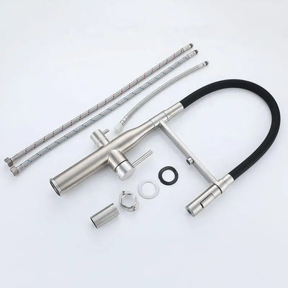 Modern Kitchen Filter Crane Pulls Out Spray 360 Rotating Water Filter Faucet Hot and Cold Three-way Sink Mixer Kitchen Faucet