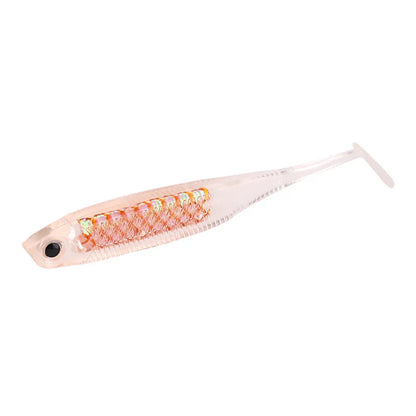 New 7.5cm/2.5g Rainbow Fish T-Tail Lure Simulation Hollow Belly Reflective Soft Bait Made of Silicone for Carp Fishing