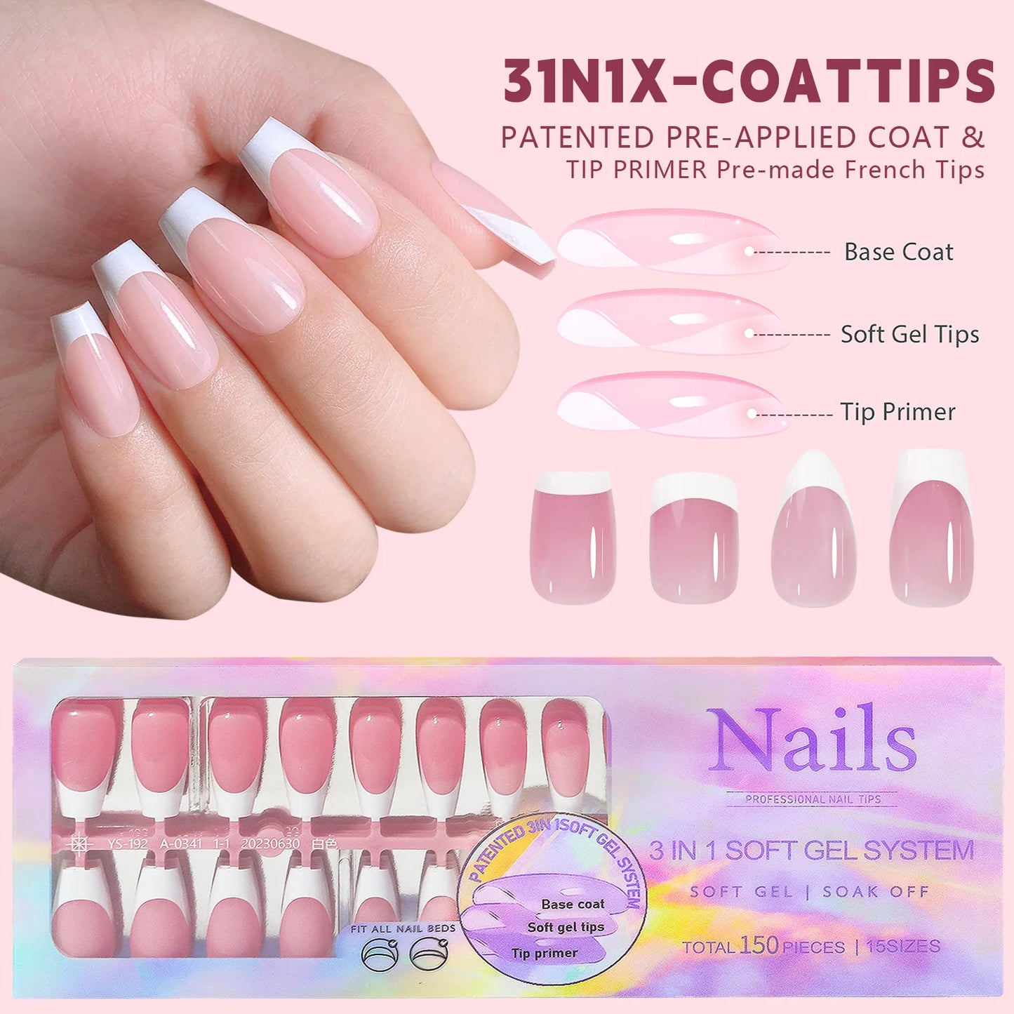 Nail Art Artificial 150 Pcs New Hot Selling Nail Art Products French Press on Nail Tips