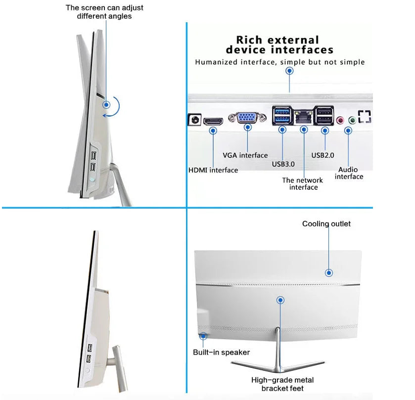 24" Pc Corie I5 7Th Gent Gaming Computer All-In-One 27" I7 All in One Computers
