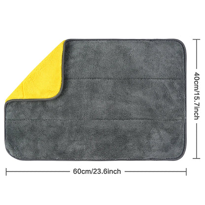 SUNLAND 1000gsm 16 X 24 Inch Premium Dual Layer Plush Microfibre Car Wash Towel Microfiber Towel for Car Cleaning Drying