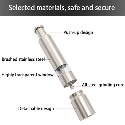 Mother Gift Kitchen Accessaries Picnic Thumb Stainless Steel 18/10 Mill Single Manual Press Salt and Pepper Herb Grinder